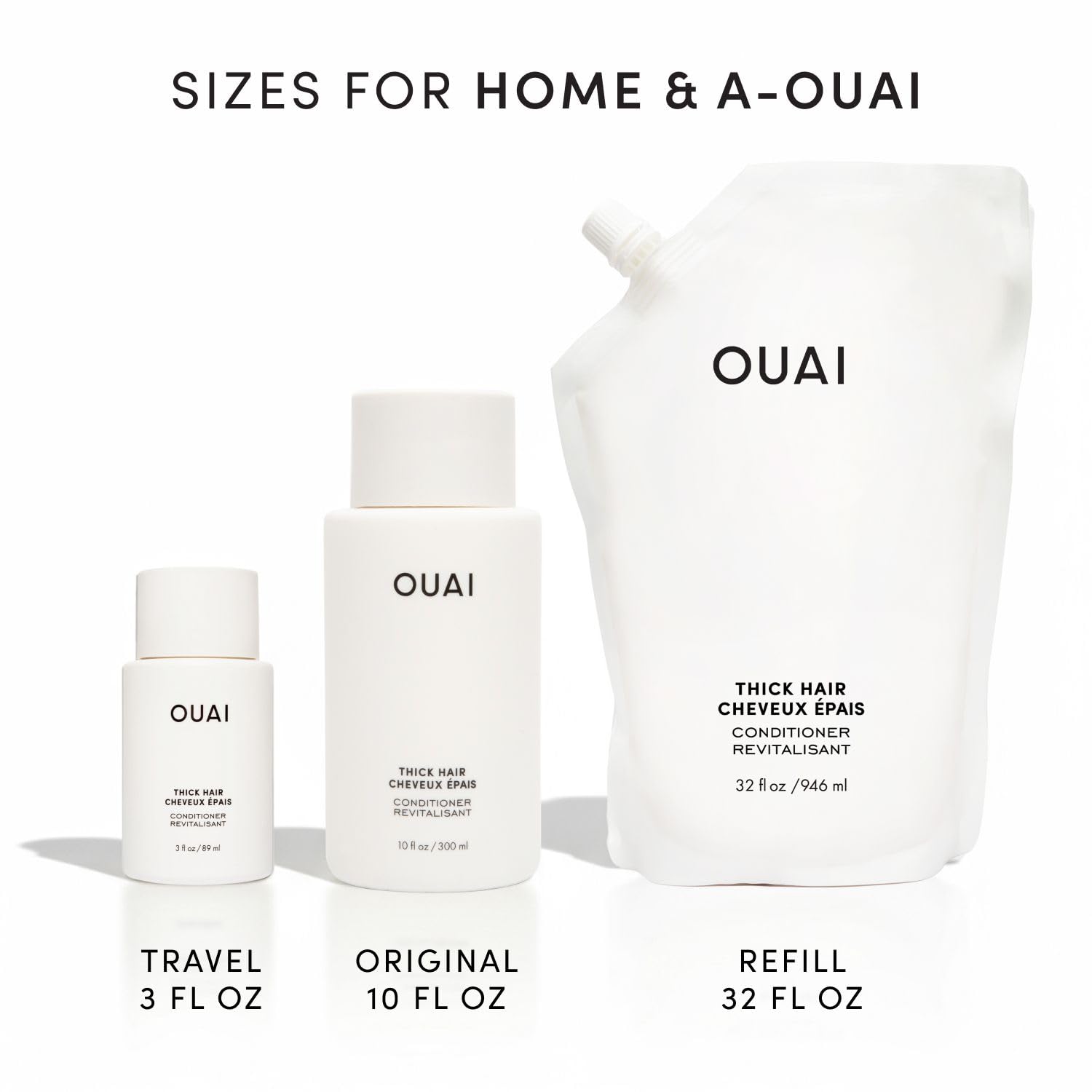 OUAI Thick Hair Conditioner Travel Size - Moisturizing Conditioner for Dry, Frizzy Hair - Keratin, Marshmallow Root, Shea Butter and Avocado Oil - Paraben, Phthalate and Sulfate Free (3 Oz) - Maple Wellness Supplements