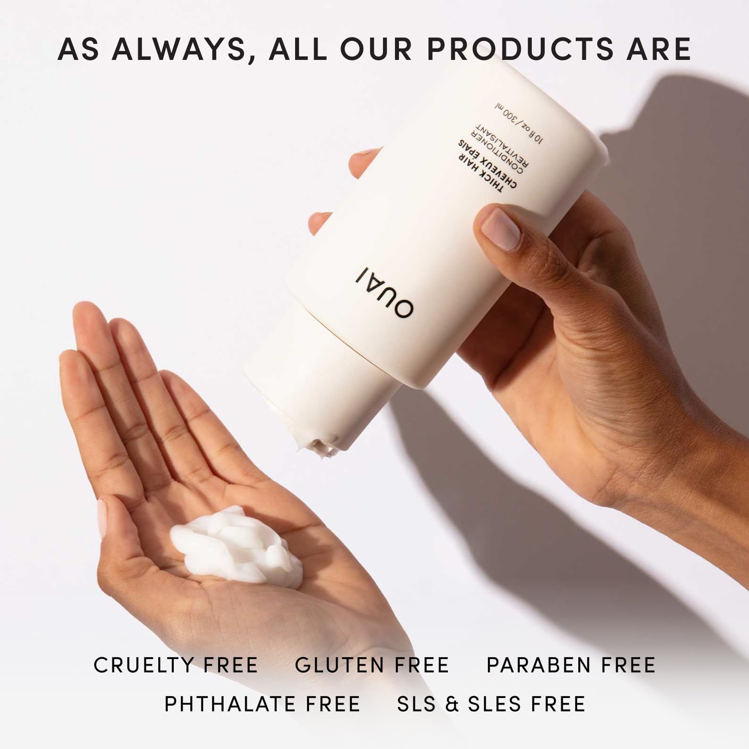 OUAI Thick Hair Conditioner Travel Size - Moisturizing Conditioner for Dry, Frizzy Hair - Keratin, Marshmallow Root, Shea Butter and Avocado Oil - Paraben, Phthalate and Sulfate Free (3 Oz) - Maple Wellness Supplements