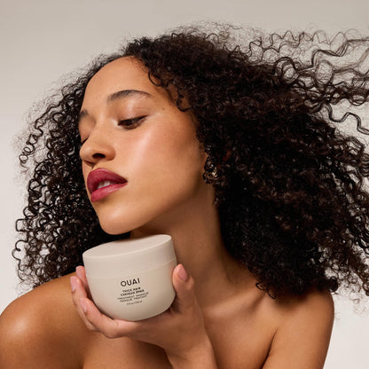 OUAI Thick Hair Mask - Treatment Masque with Almond Oil, Olive Oil, & Hydrolyzed Keratin to Restore Damaged Hair - Phthalate & Paraben Free Masque (3.4 Oz) - Maple Wellness Supplements