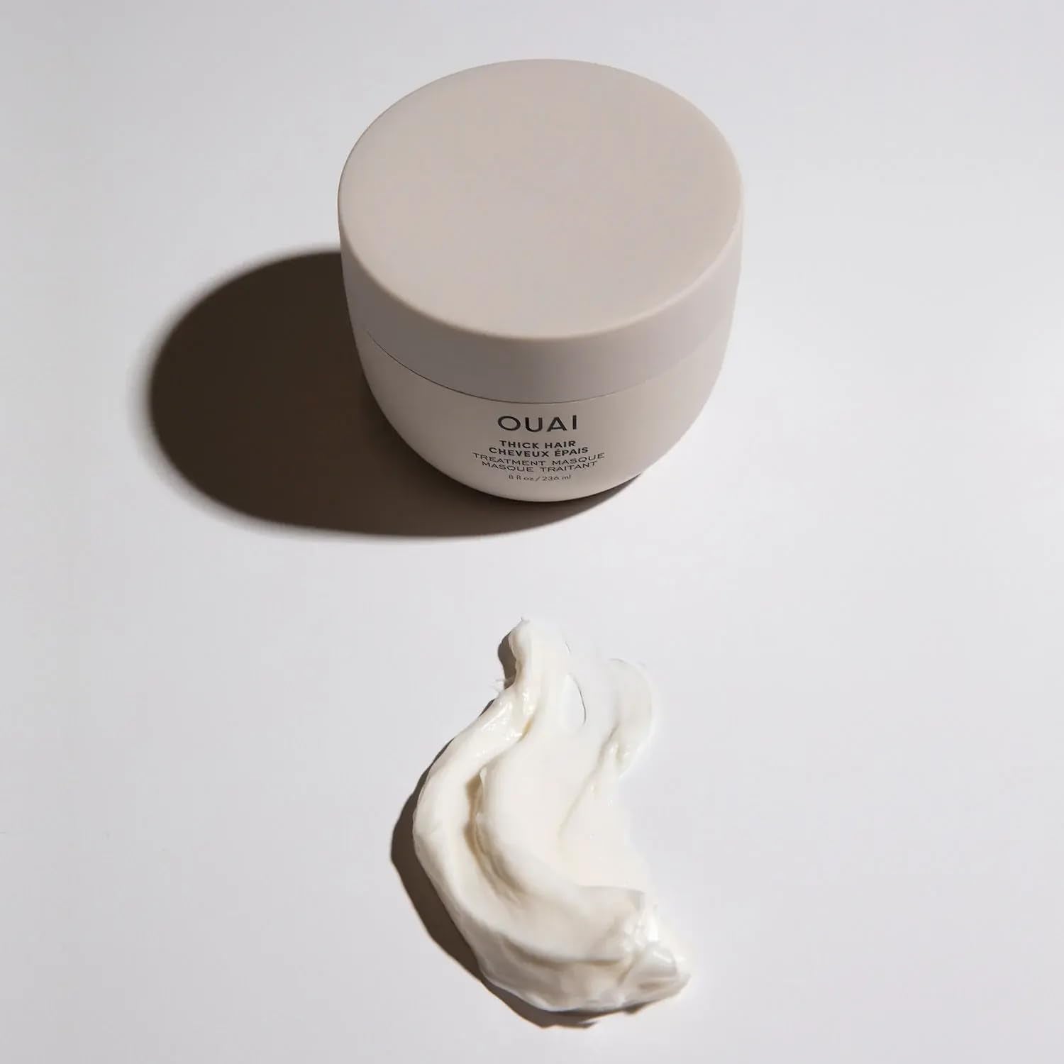 OUAI Thick Hair Mask - Treatment Masque with Almond Oil, Olive Oil, & Hydrolyzed Keratin to Restore Damaged Hair - Phthalate & Paraben Free Masque (3.4 Oz) - Maple Wellness Supplements