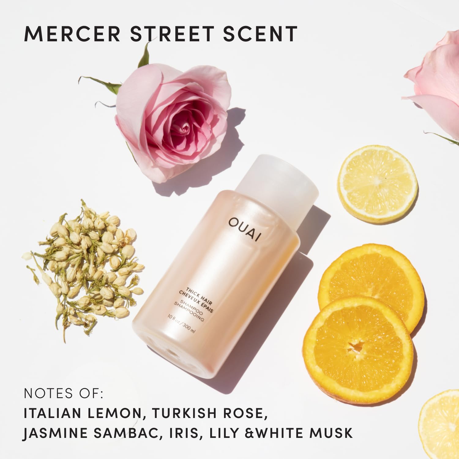 OUAI Thick Shampoo - Moisturizing Shampoo with Keratin, Marshmallow Root, Shea Butter, Avocado Oil for Thick Hair - Strengthens & Hydrates Strands - Paraben, Phthalate & Sulfate Free (10 Fl Oz) - Maple Wellness Supplements