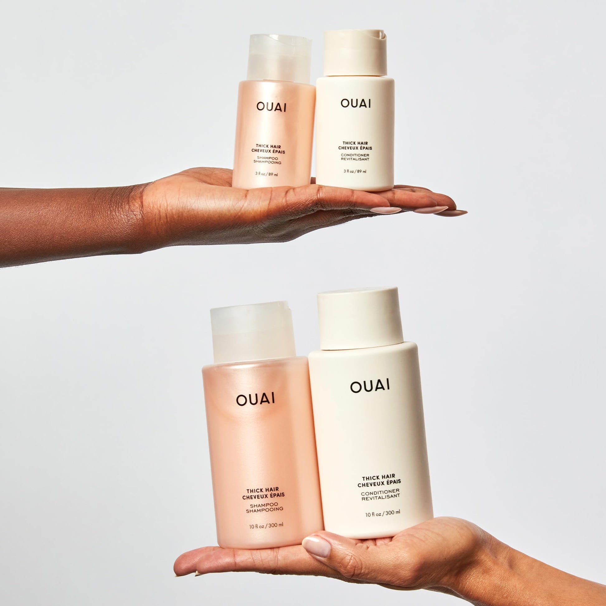 OUAI Thick Shampoo Travel Size - Moisturizing Shampoo with Keratin, Marshmallow Root, Shea Butter, Avocado Oil for Thick Hair - Strengthens & Hydrates - Paraben & Sulfate Free (3 Fl Oz) - Maple Wellness Supplements