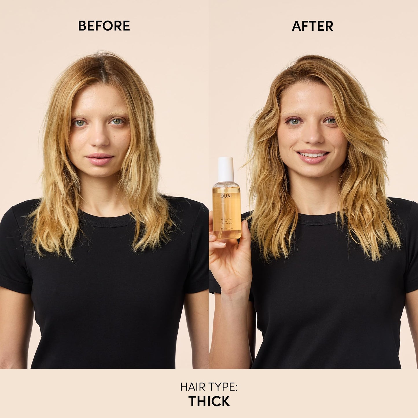 OUAI Wave Spray - Texture Spray for Hair with Coconut Oil & Rice Protein - Adds Texture, Volume & Shine for Beach Waves - Paraben Free, Safe for Color & Keratin-Treated Hair (6 fl oz) - Maple Wellness Supplements