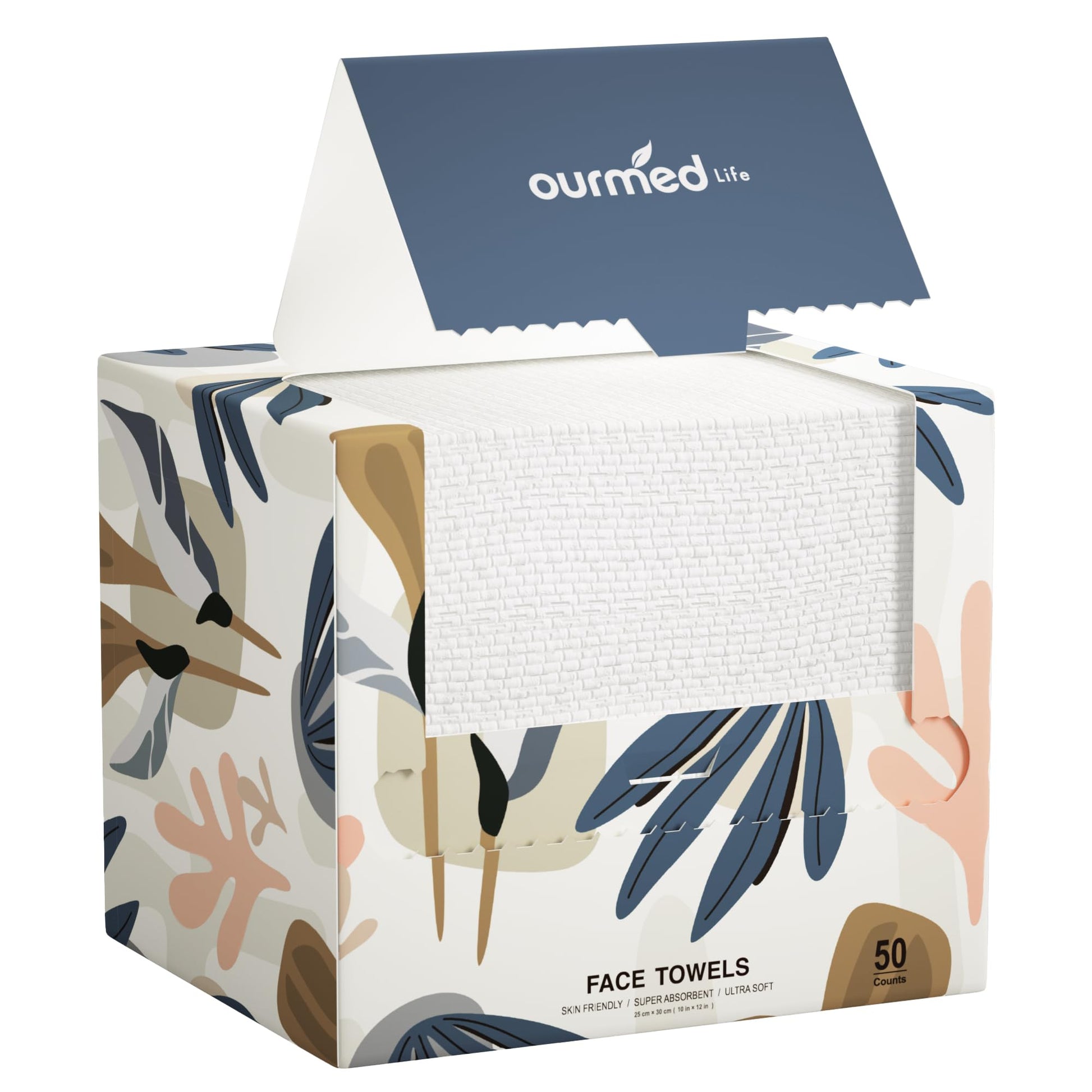 Ourmed Life Face Towels, Disposable Biodegradable Facial Towels for Sensitive Skin - Maple Wellness Supplements