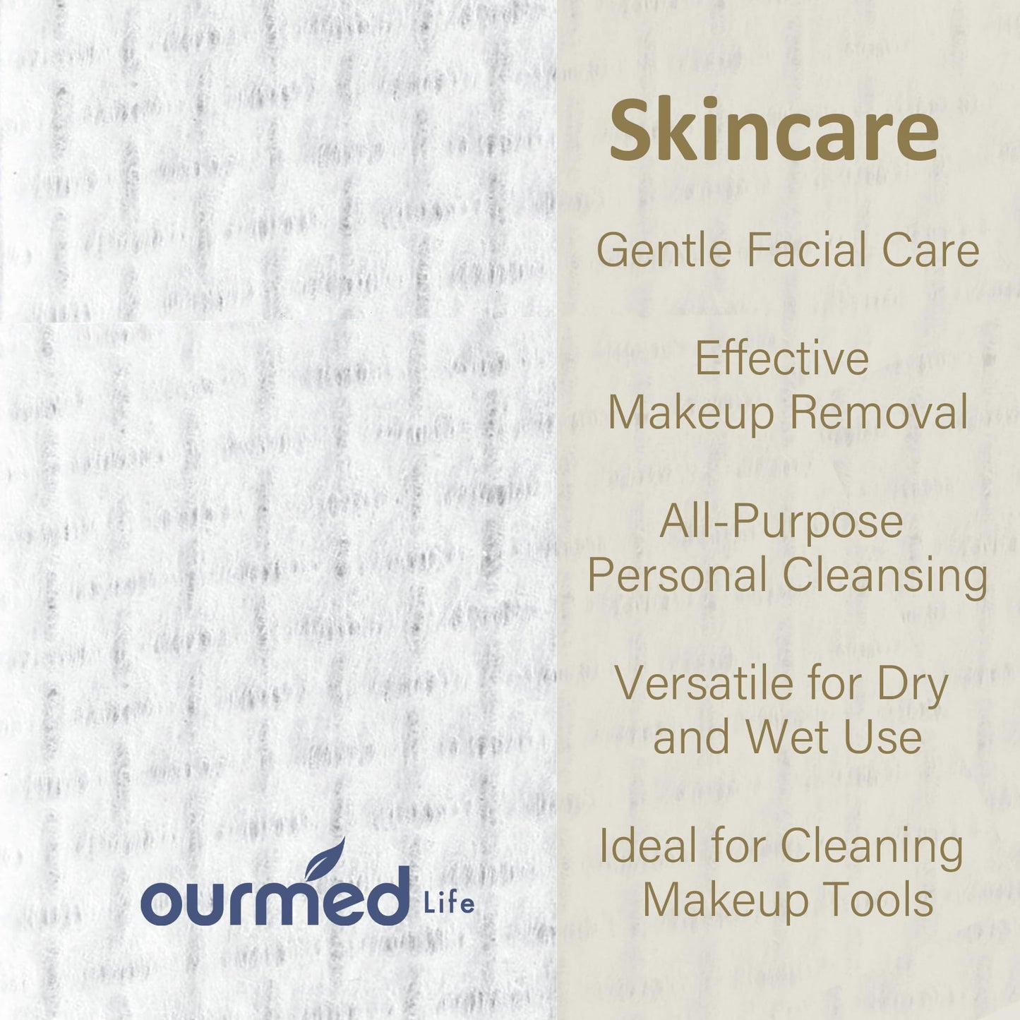Ourmed Life Face Towels, Disposable Biodegradable Facial Towels for Sensitive Skin - Maple Wellness Supplements