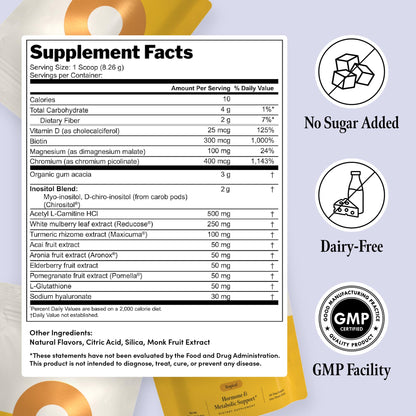 Ovii Metabolic Support for Women – Reducose® White Mulberry with Myo-Inositol & D-Chiro Inositol 40:1 Blend – Daily Wellness, Metabolic Balance & Appetite Control Supplement – 30 Servings, Tropical - Maple Wellness Supplements