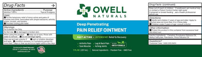 OWELL NATURALS Arthritis Pain Relief Ointment with Arnica & MSM – Deep Penetrating Joint & Muscle Therapy for Knee, Back, Sore Muscles, Legs, 3.5 oz (2 Pack) - Maple Wellness Supplements