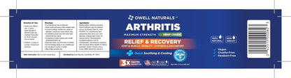OWELL NATURALS Joint & Muscle Ream, Maximum Strength Relief & Recovery for Back, Neck, Feet with Aloe Vera, Vitamin B6 MSM, 2 Oz, (2 Pack) - Maple Wellness Supplements