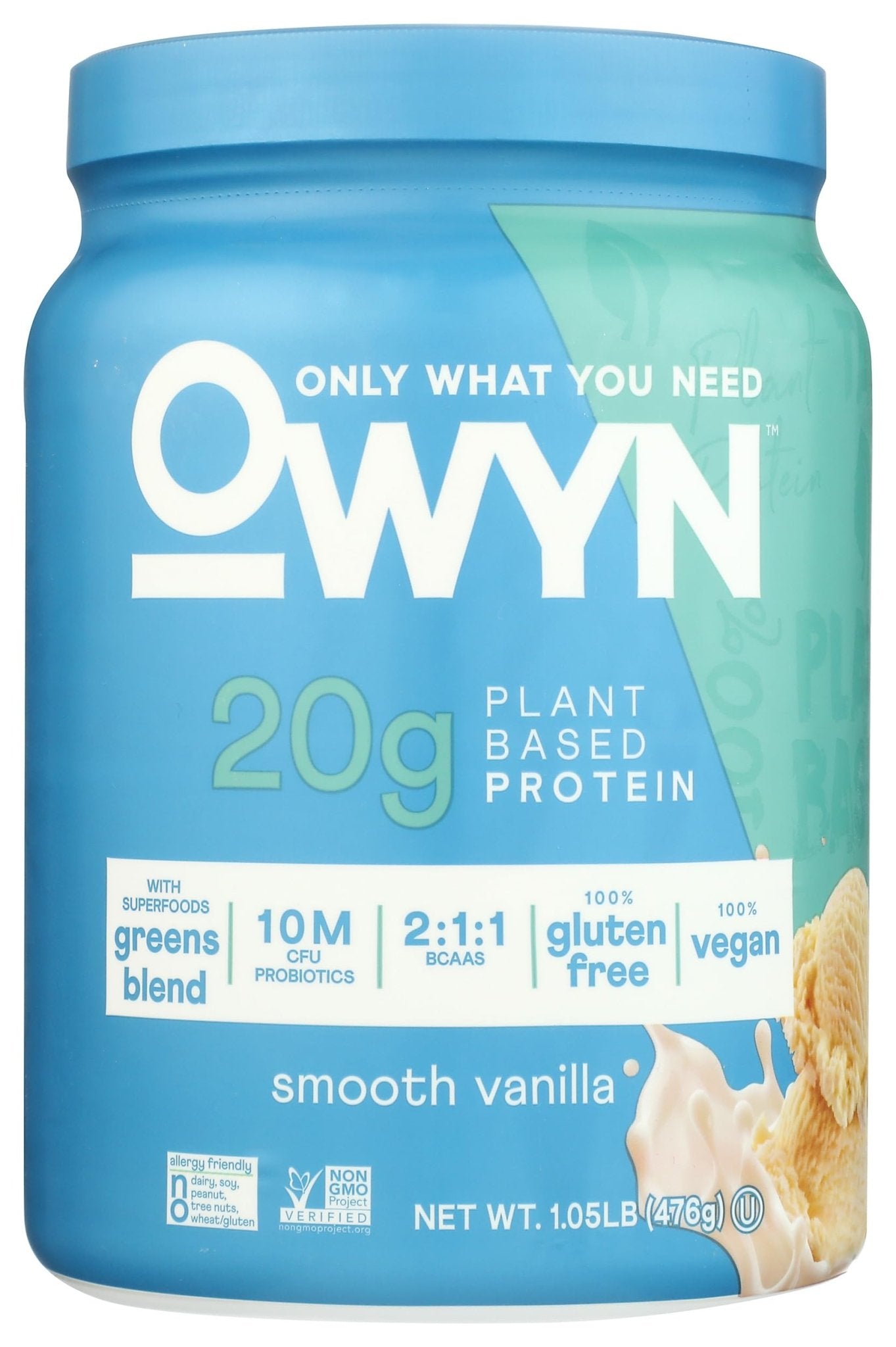 OWYN Only What You Need Plant-Based Protein Powder, Smooth Vanilla, 1.05 lbs - Maple Wellness Supplements