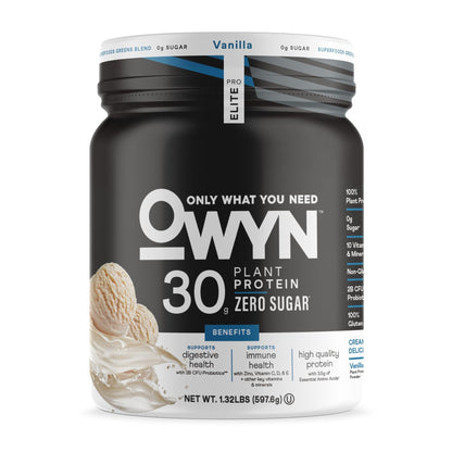 Owyn Only What You Need Pro Elite High Protein Powder, 30g Vegan Protein for Workout Recovery, Delicious Smooth Taste, Zero Sugar - Maple Wellness Supplements