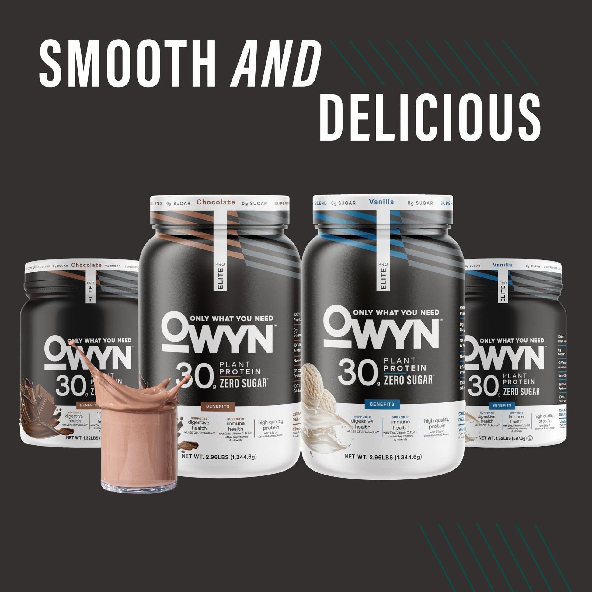 Owyn Only What You Need Pro Elite High Protein Powder, 30g Vegan Protein for Workout Recovery, Delicious Smooth Taste, Zero Sugar - Maple Wellness Supplements