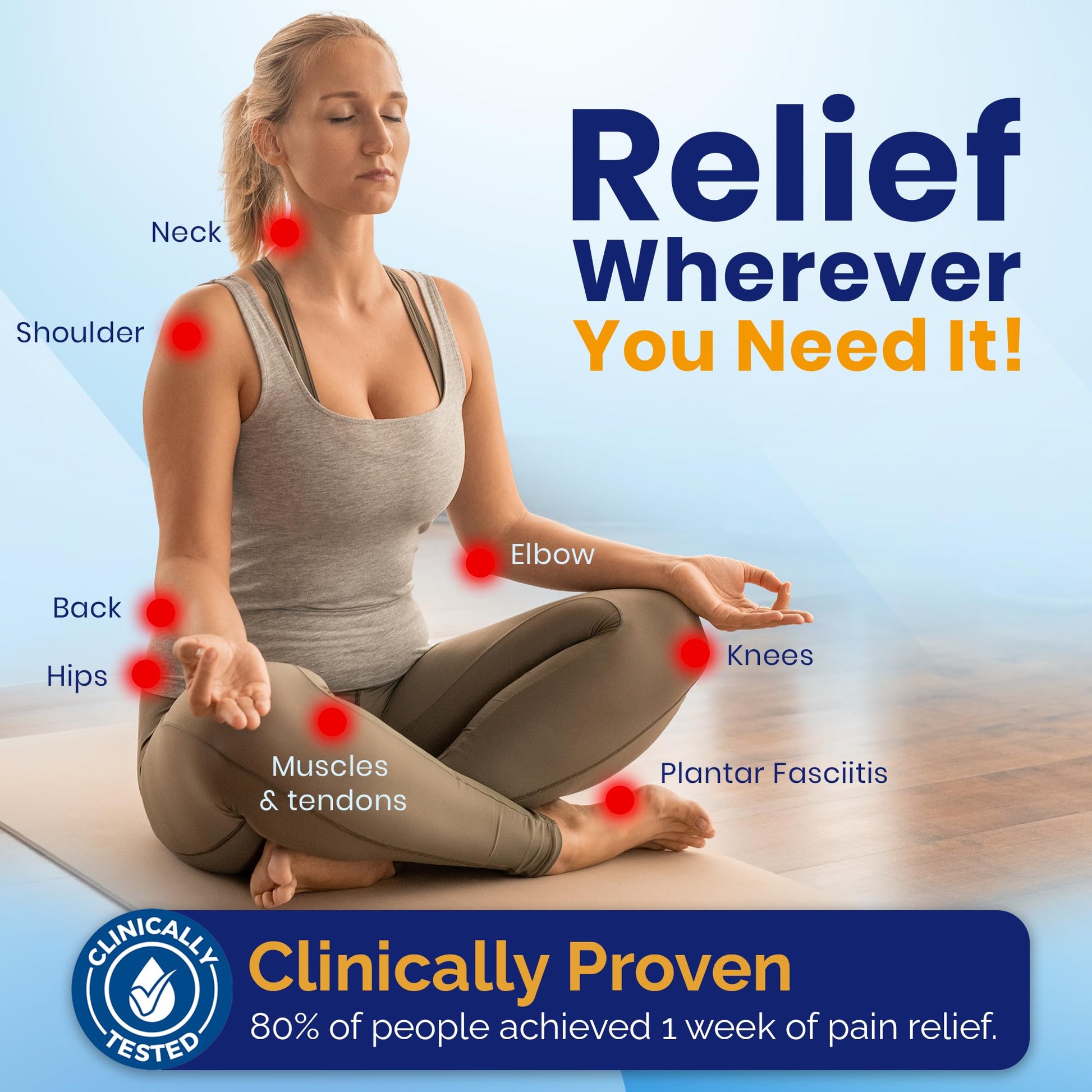 PainPause Long Lasting Pain Relief - Back, Hip, Knee, Neck, Plantar Fasciitis, and Others - Relief for Up to 7 Days, Clinically Tested, 4 Devices in 2 Pouches - Maple Wellness Supplements
