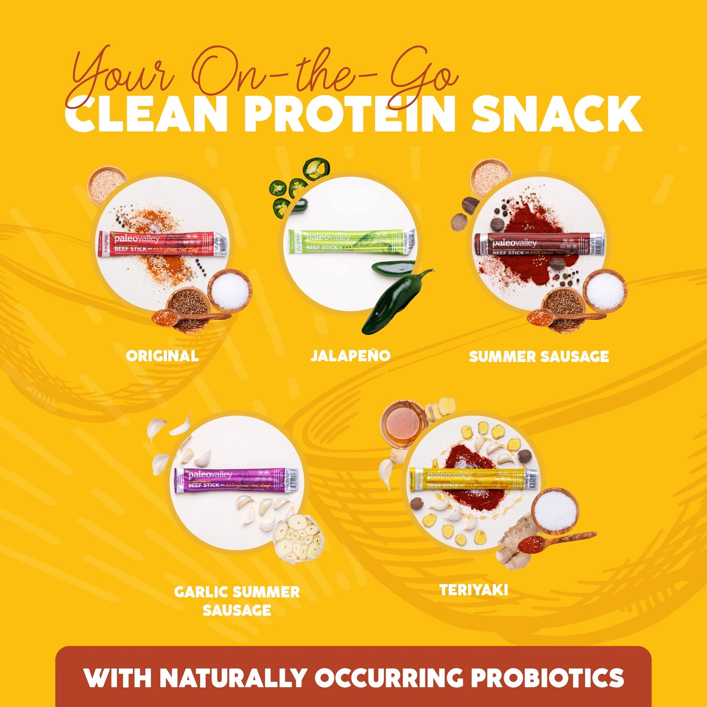 Paleovalley 100% Grass Fed Teriyaki Beef Sticks - Delicious Gluten Free Beef Snack - High Protein Keto Friendly - Maple Wellness Supplements
