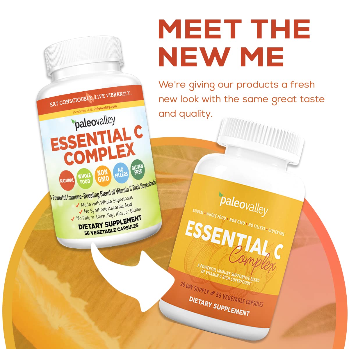 Paleovalley Essential C Complex - Vitamin C Supplement for Immune Support - 1 Pack, 450mg - Organic Superfoods Unripe Acerola Cherry, Camu Camu, Amla Berry - Maple Wellness Supplements