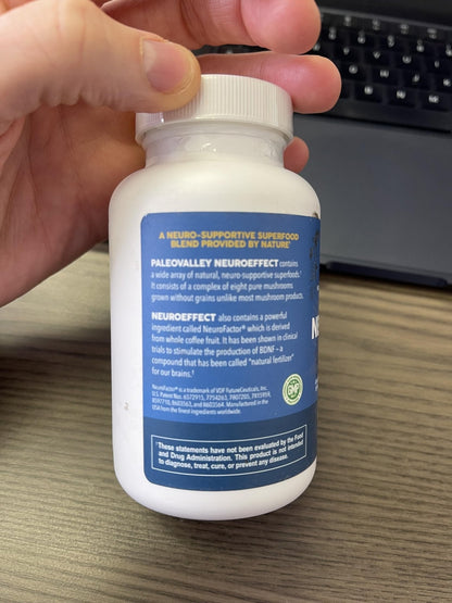 Paleovalley NeuroEffect - Neuro Mushroom Coffee Nutritional Supplement for Focus, Memory, and Energy Support - 28-Day Supply - 8 Full Spectrum Mushroom and Whole Coffee Fruit Extracts - Maple Wellness Supplements