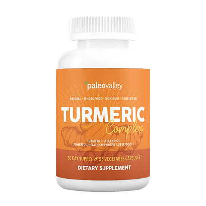 Paleovalley - Organic Turmeric Complex - Full Spectrum Organic Turmeric with Health-Supportive Superfoods - 56 Vegetarian Capsules - Support Joints, Immunity, Brain and Heart Health - Maple Wellness Supplements