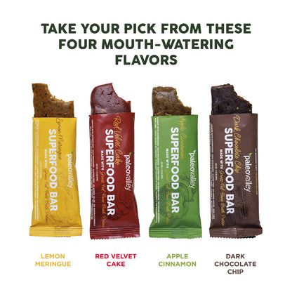 Paleovalley Superfood Bars – Apple Cinnamon– 10 Pack – 9g Protein per Bar – Gluten-Free, Grain-Free, Paleo, Non-GMO – On-the-Go Snack - Maple Wellness Supplements
