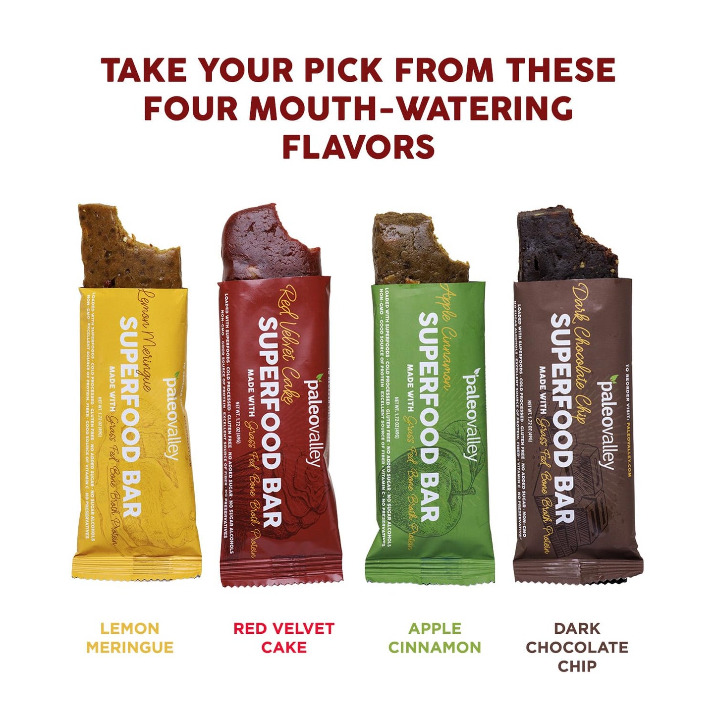 Paleovalley Superfood Bars – Red Velvet– 10 Pack – 9g Protein per Bar – Gluten-Free, Grain-Free, Paleo, Non-GMO – On-the-Go Snack - Maple Wellness Supplements