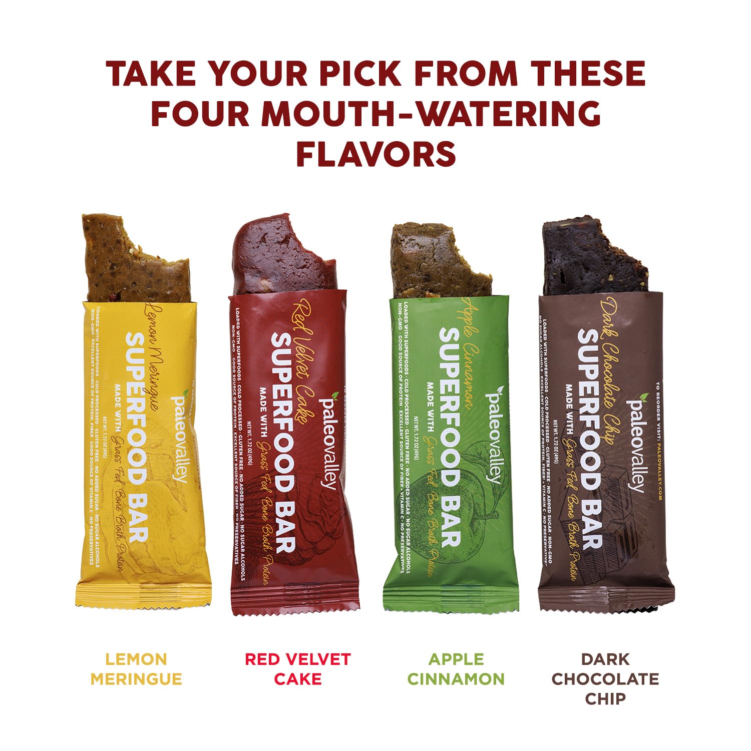 Paleovalley Superfood Bars – Red Velvet– 10 Pack – 9g Protein per Bar – Gluten-Free, Grain-Free, Paleo, Non-GMO – On-the-Go Snack - Maple Wellness Supplements