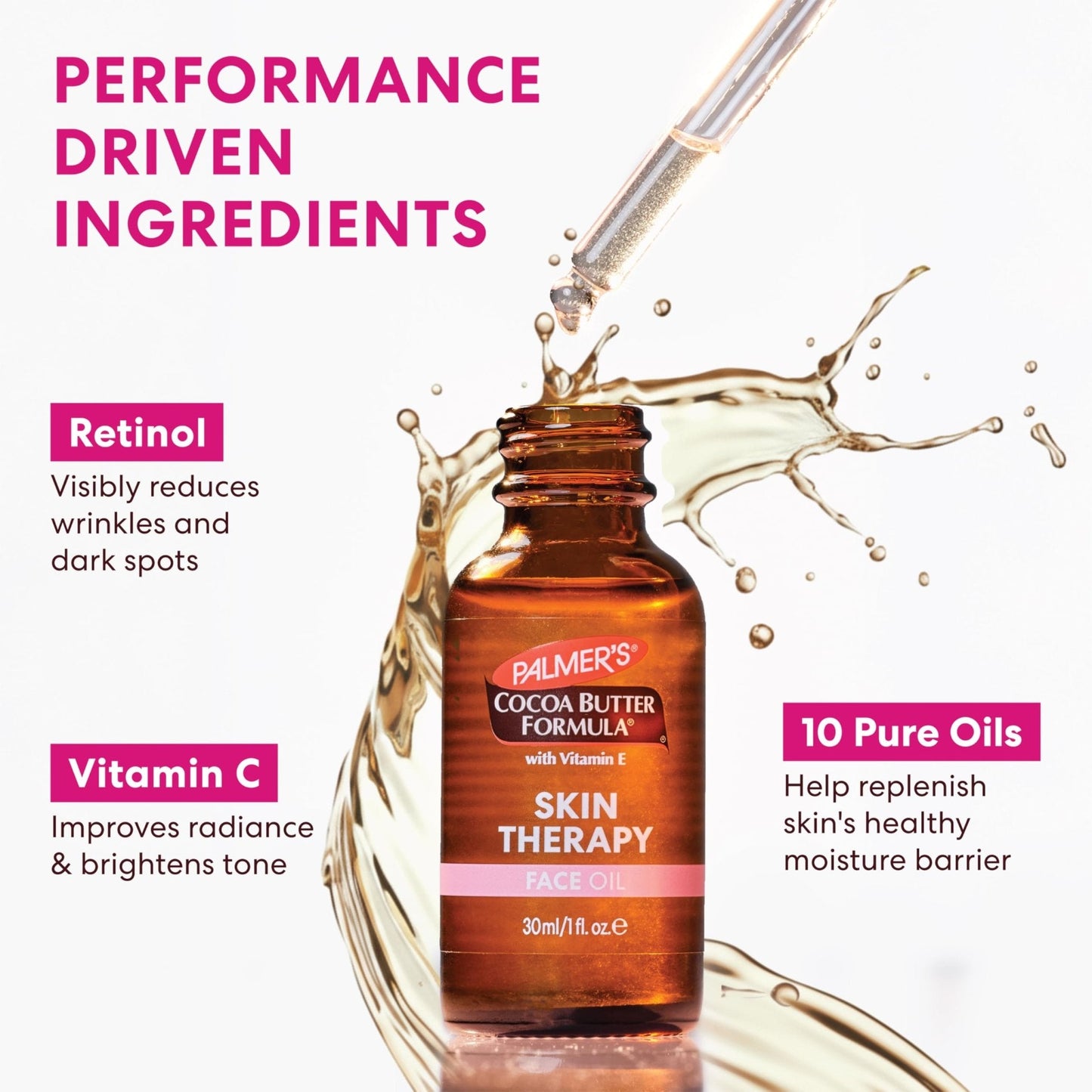 Palmer's Cocoa Butter Formula Moisturizing Skin Therapy Oil for Face with Vitamin E, C & 10 Pure Facial Oils Blend - Maple Wellness Supplements