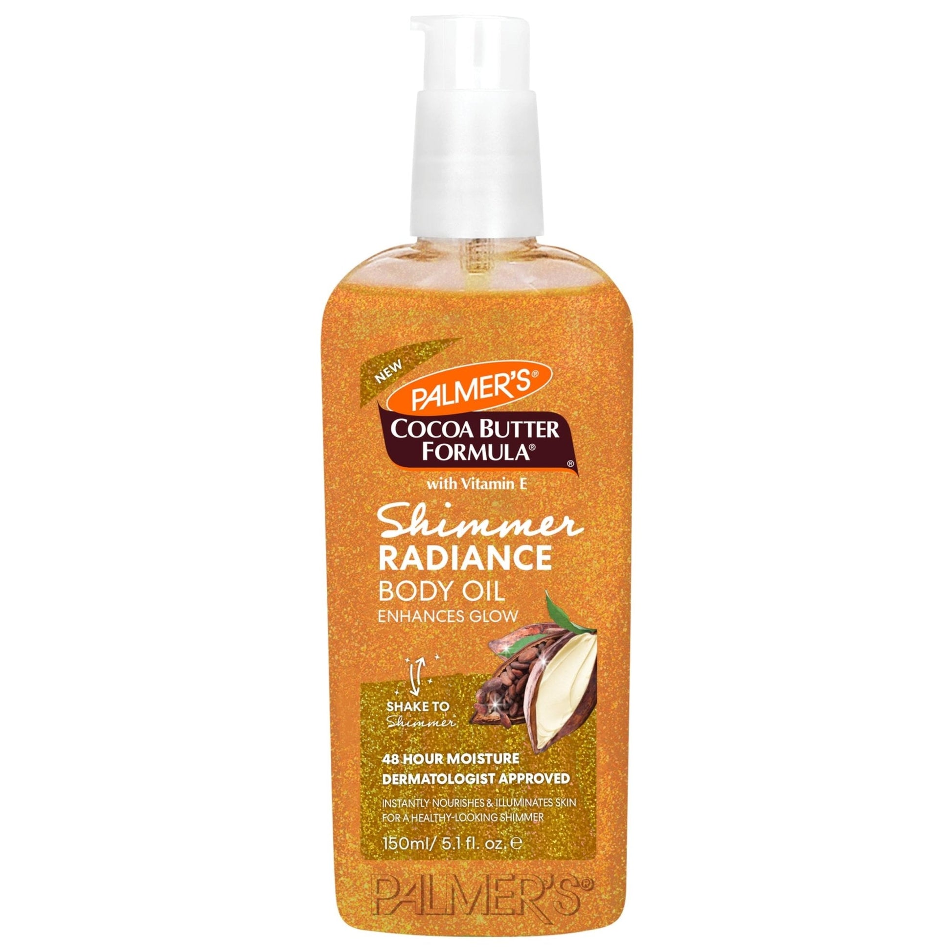 Palmer's Cocoa Butter Formula Shimmer Body Oil with Vitamin E, 5.1 Fl Oz, Radiance Body Oil for Glowing Skin - Maple Wellness Supplements