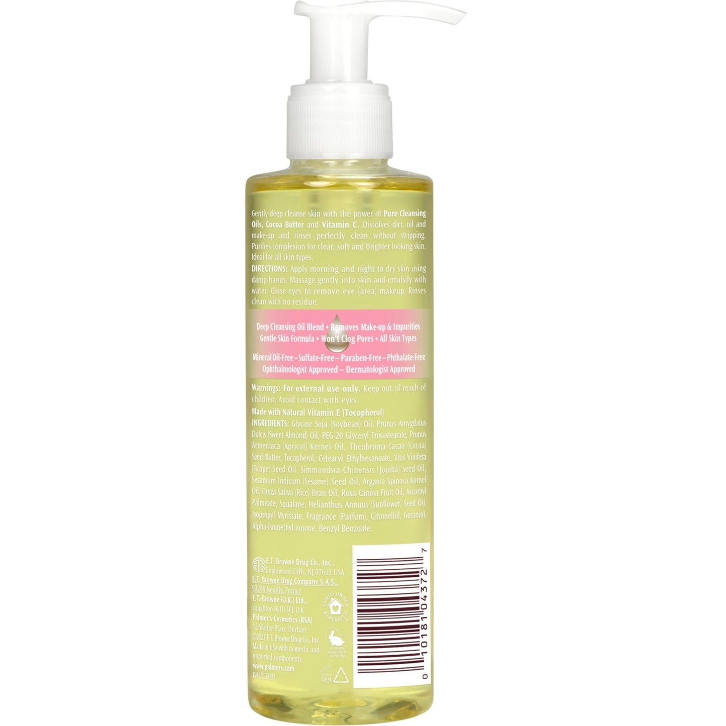 Palmer's Cocoa Butter Formula Skin Therapy Cleansing Oil, Gentle Makeup Remover with Rosehip Oil and Vitamin C, 6.5 Ounce - Maple Wellness Supplements