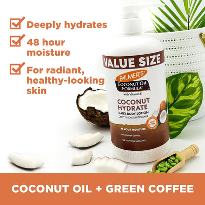 Palmer's Coconut Oil Formula Body Lotion for Dry Skin, Hand & Body Moisturizer with Green Coffee Extract & Vitamin E - Maple Wellness Supplements