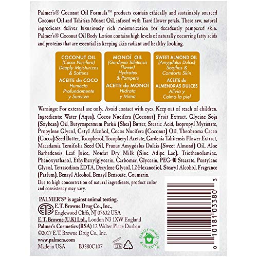 Palmer's Coconut Oil Formula Body Lotion for Dry Skin, Hand & Body Moisturizer with Green Coffee Extract & Vitamin E - Maple Wellness Supplements