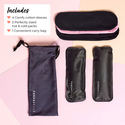 Pandabelle Hot & Cold Reusable Perineal Ice Pack with 4 Washable Cotton Sleeves & Carry Bag for Postpartum Perineal Pain, Hemorrhoids, C-Section Scar, Breastfeeding, Post-Waxing Hair Removal & More - Maple Wellness Supplements