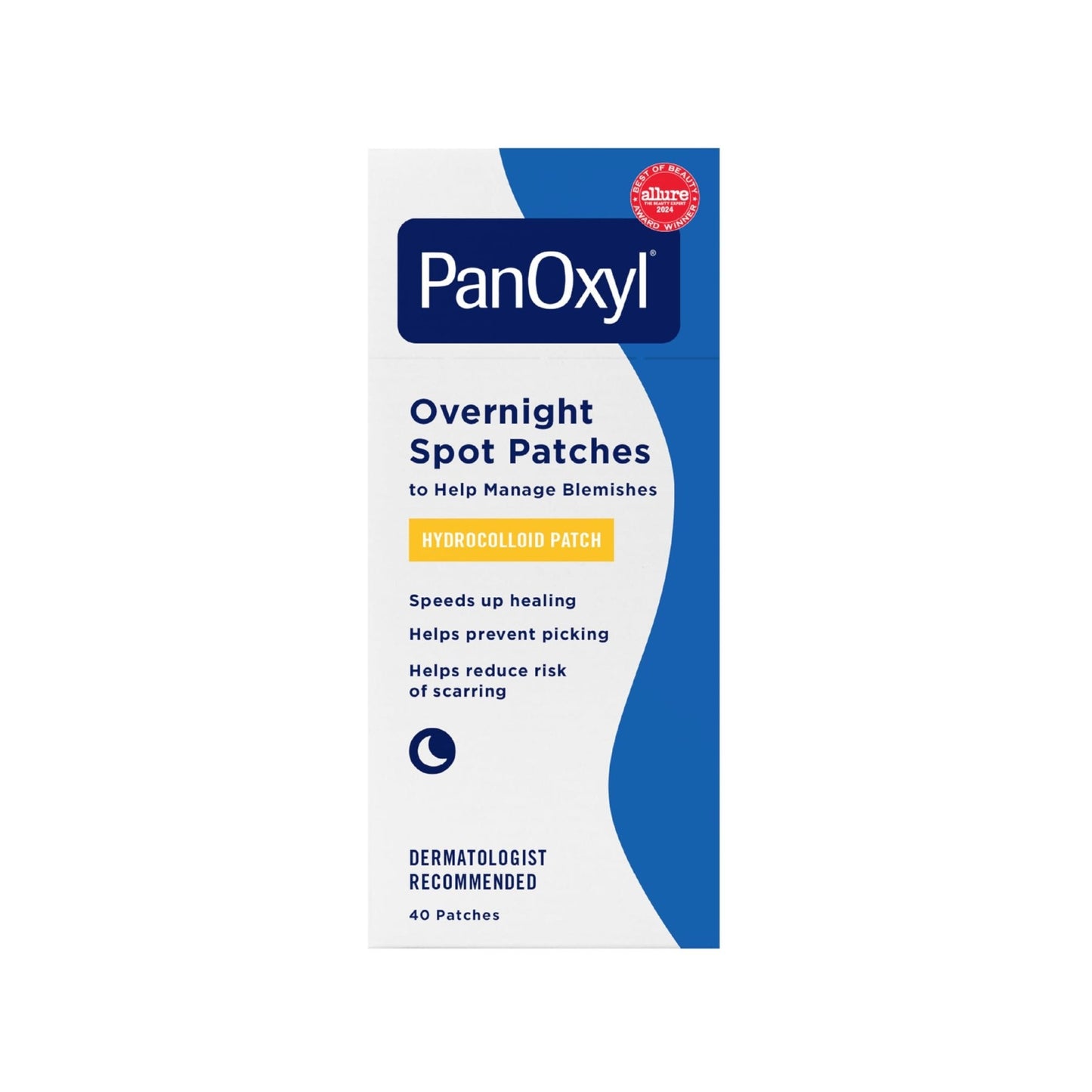 PanOxyl PM Overnight Spot Patches, Advanced Hydrocolloid Healing Technology, Fragrance Free, 40 Count Pack of 1 - Maple Wellness Supplements