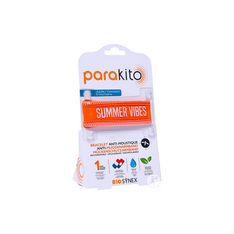 Parakito orange "Summer vibes" rechargeable mosquito repellent bracelet - Maple Wellness Supplements