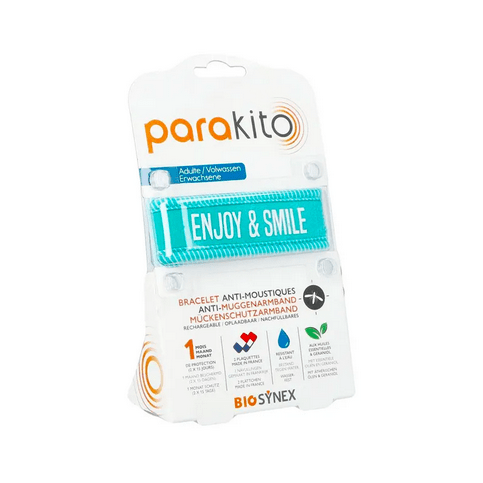Parakito turquoise "Enjoy & smile" rechargeable mosquito repellent bracelet - Maple Wellness Supplements