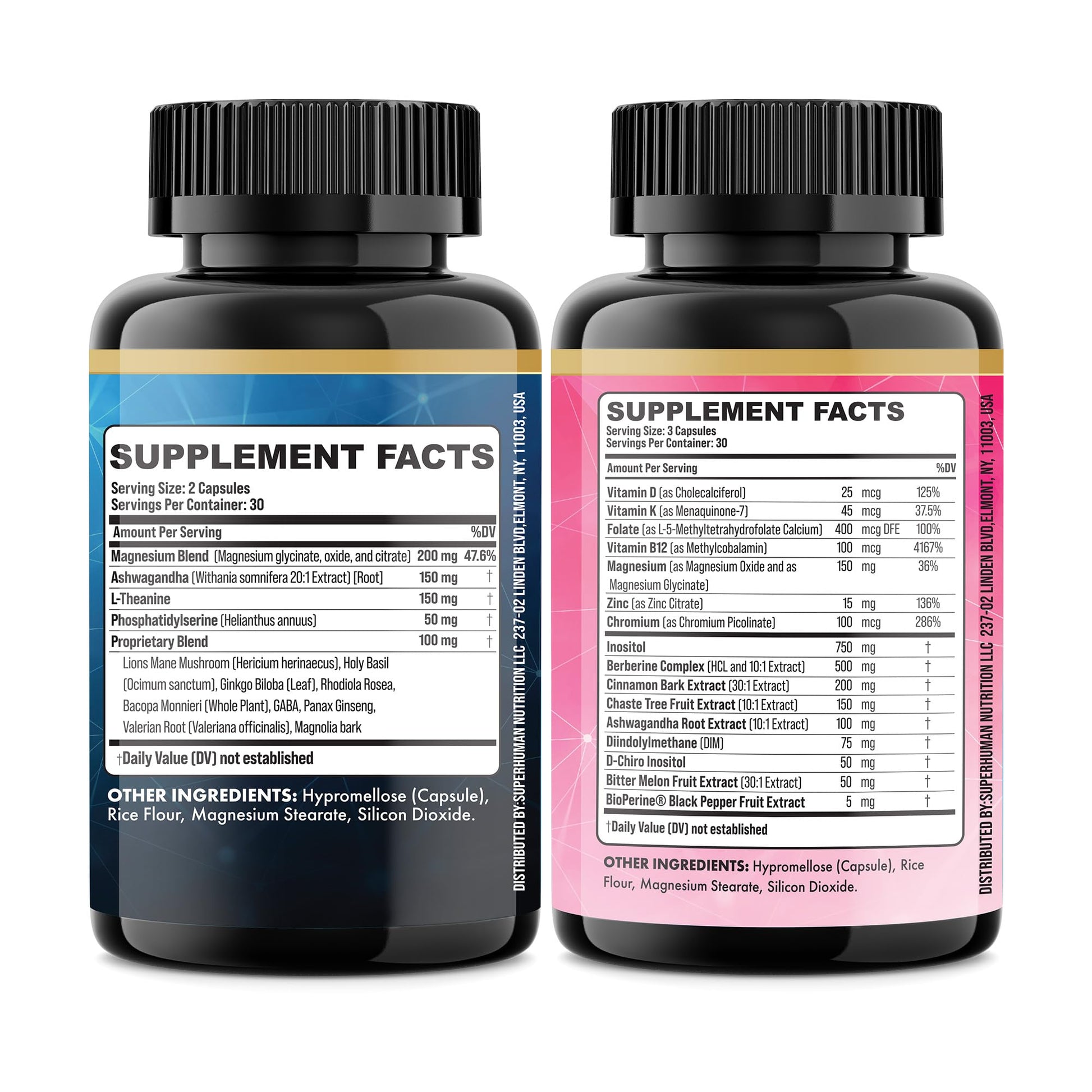 Parrox Cortisol & Myo-Inositol Supplement Bundle, Soothe & Smooth Bundle, 13-in-1 Cortisol Balance, Magnesium, Ashwagandha, L-Theanine, D-Chiro Inositol, Folate, Berberine, Chasteberry (150 Capsules) - Maple Wellness Supplements