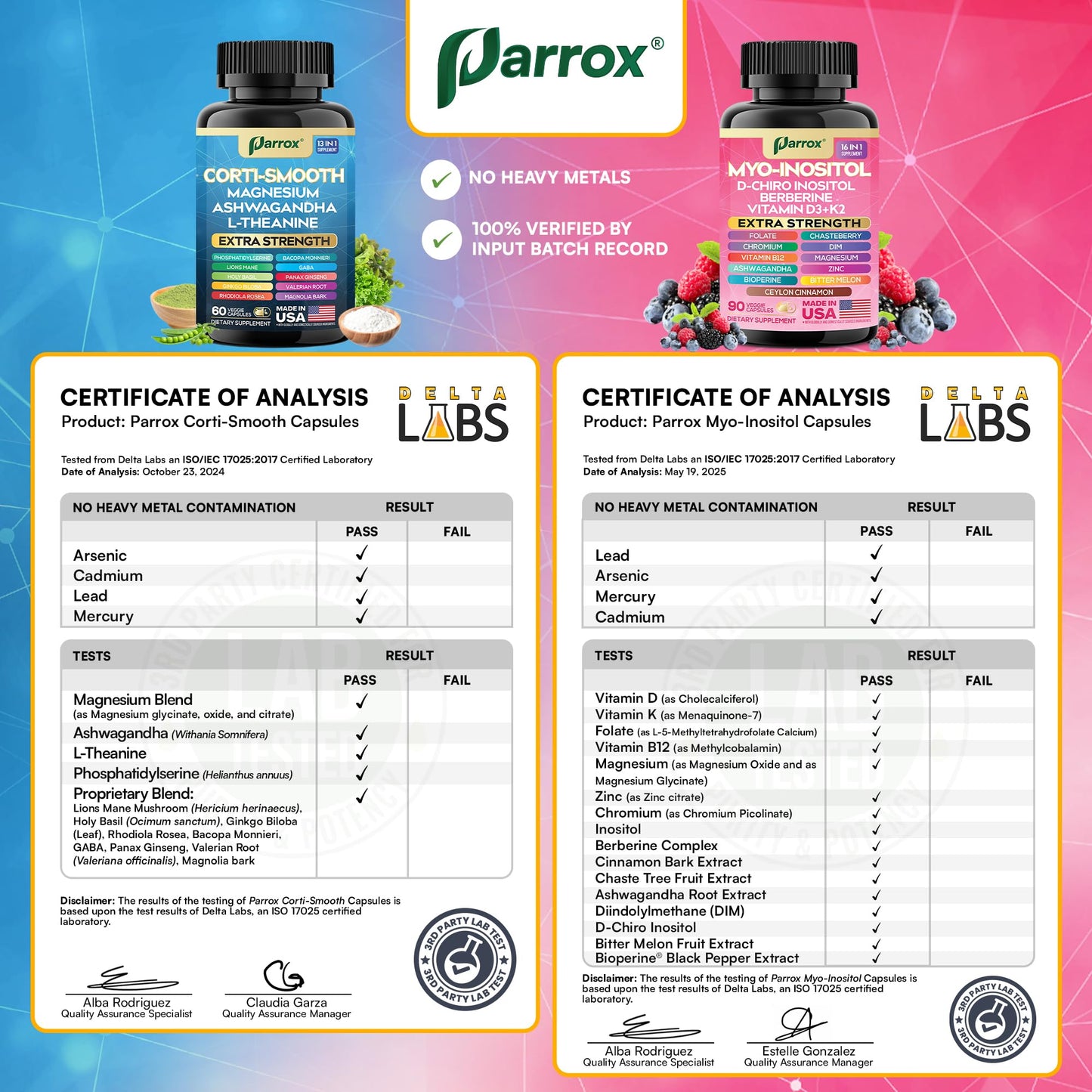 Parrox Cortisol & Myo-Inositol Supplement Bundle, Soothe & Smooth Bundle, 13-in-1 Cortisol Balance, Magnesium, Ashwagandha, L-Theanine, D-Chiro Inositol, Folate, Berberine, Chasteberry (150 Capsules) - Maple Wellness Supplements