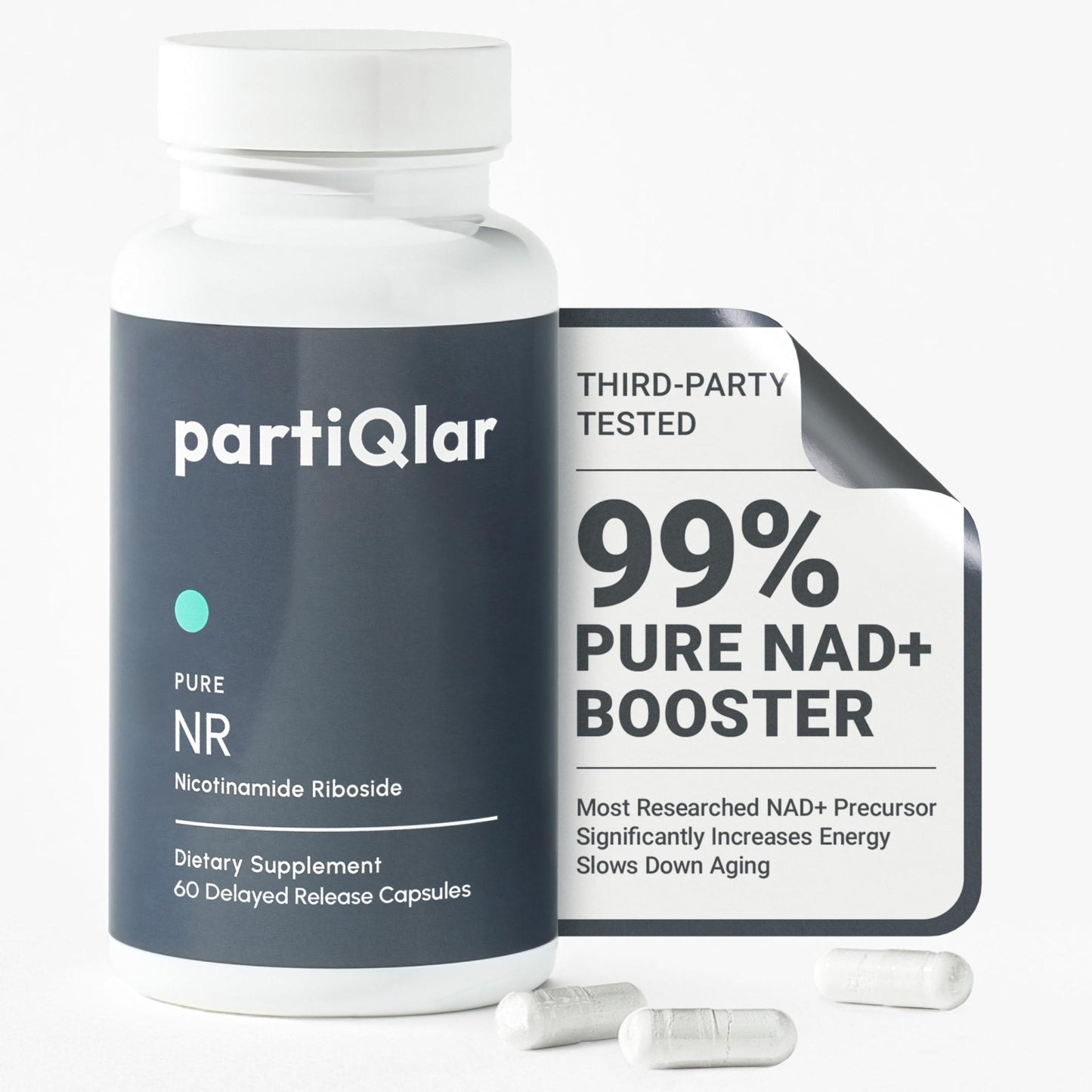 partiQlar NR Supplement - High Purity Nicotinamide Riboside Capsules - NAD+ Booster for Anti-Aging, Cellular Energy & Repair - Maple Wellness Supplements