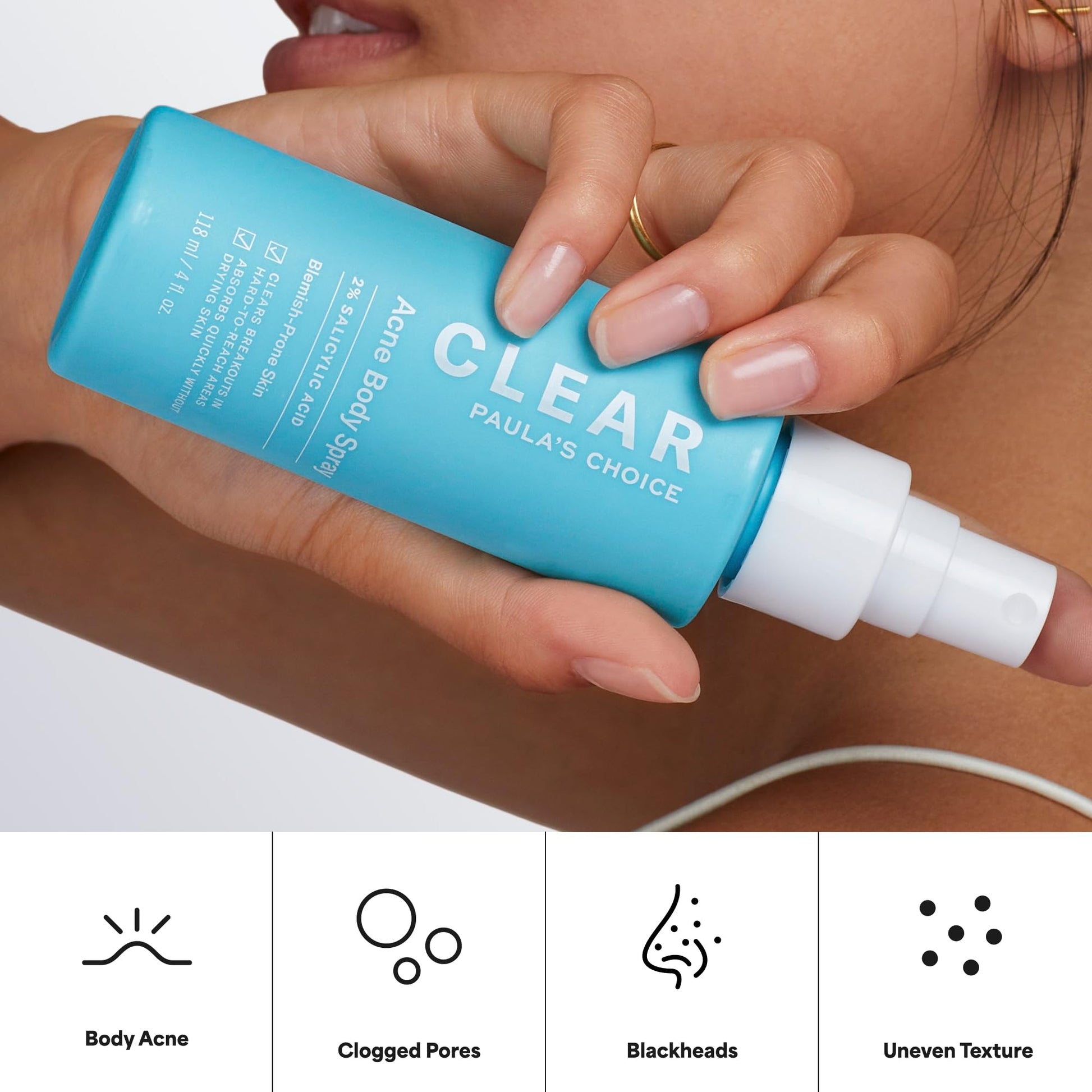 Paula's Choice CLEAR Exfoliating Back & Body Acne Spray, Bacne Spray with 2% BHA Salicylic Acid Back Acne Treatment for Clogged Pores - Maple Wellness Supplements