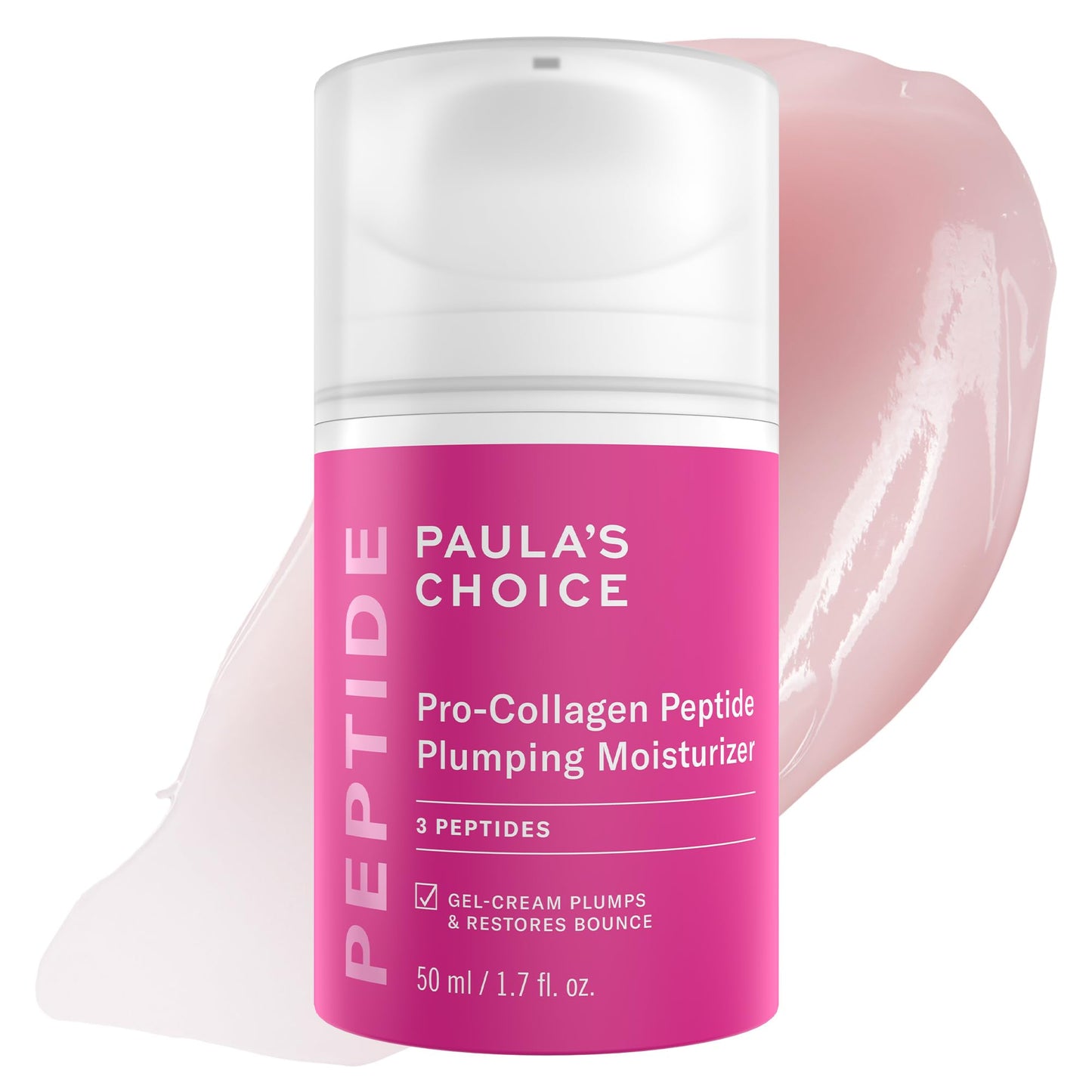 Paula's Choice Pro-Collagen Peptide Plumping Face Moisturizer, Daily Gel Face Cream for Deep Lightweight Hydration, Wrinkles & Loss of Firmness, Fragrance-Free, 1.7 Fl Oz - Maple Wellness Supplements