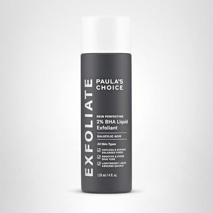 Paulas Choice - SKIN PERFECTING 2% BHA Liquid Salicylic Acid Exfoliant - Facial Exfoliant for Blackheads, Enlarged Pores, Wrinkles & Fine Lines, 4 oz Bottle - Maple Wellness Supplements