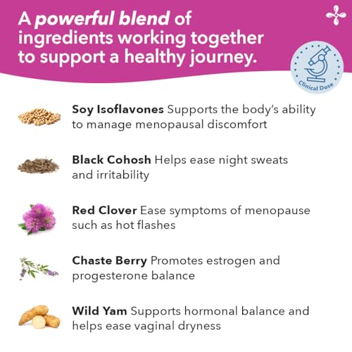 Pausitivi-T - Menopause Support Supplement - Powerful Relief for Hot Flashes, Hormone Imbalance & Night Sweats - Nourishes Tissue - Sage, Chasteberry, Soy Isoflavones & Black Cohosh - 60 Capsules - Maple Wellness Supplements