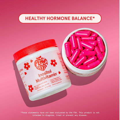 Peach Perfect Inositol Multivitamin – Myo-Inositol & D-Chiro 40:1 Blend, Omega-3, Vitamin D3, Magnesium, Zinc – Supports Women’s Health, Mood, Energy, Supplement – 30 SVG - Maple Wellness Supplements