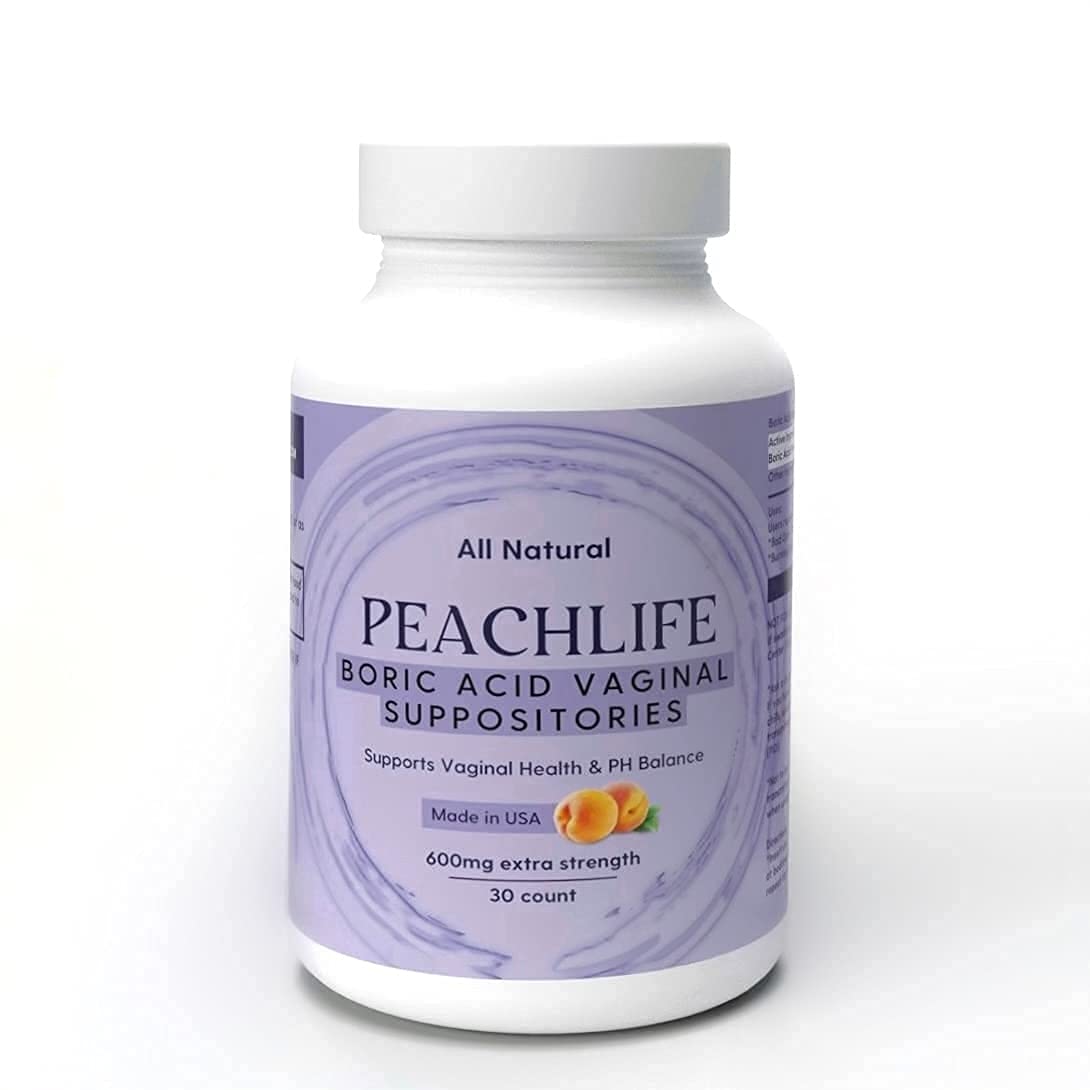 Peachlife Boric Acid Suppositories and Small Soft Menstrual Cup with Ring Pull - Maple Wellness Supplements