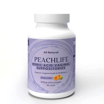 Peachlife Boric Acid Suppositories and Small Soft Menstrual Cup with Ring Pull - Maple Wellness Supplements