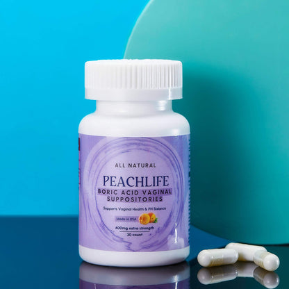 Peachlife Boric Acid Suppositories and Small Soft Menstrual Cup with Ring Pull - Maple Wellness Supplements