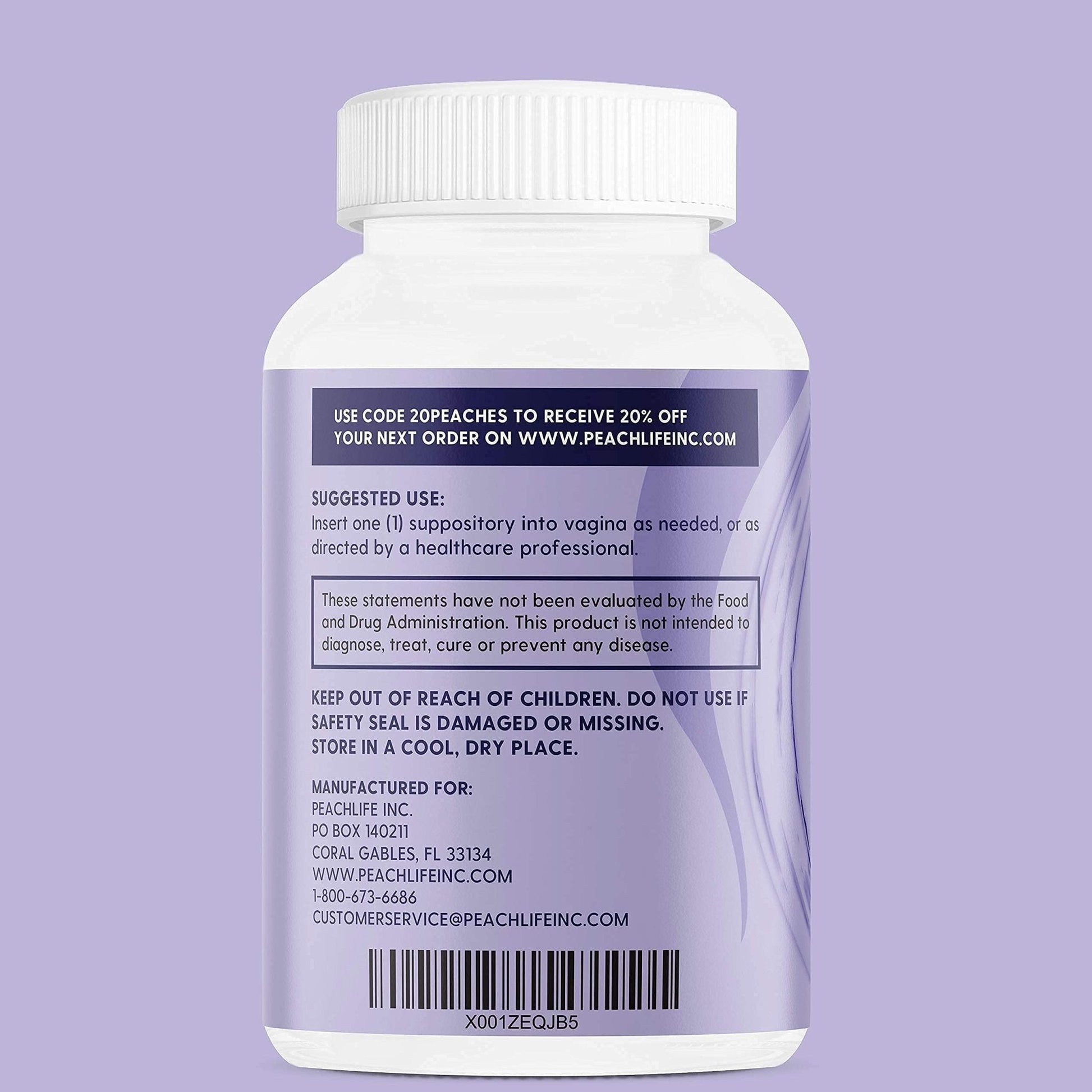 Peachlife Boric Acid Suppositories in Vegetable Capsules - USA Made - Vaginal pH - Maple Wellness Supplements