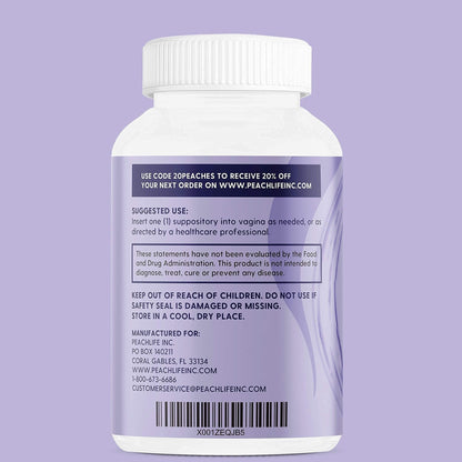 Peachlife Boric Acid Suppositories in Vegetable Capsules - USA Made - Vaginal pH - Maple Wellness Supplements