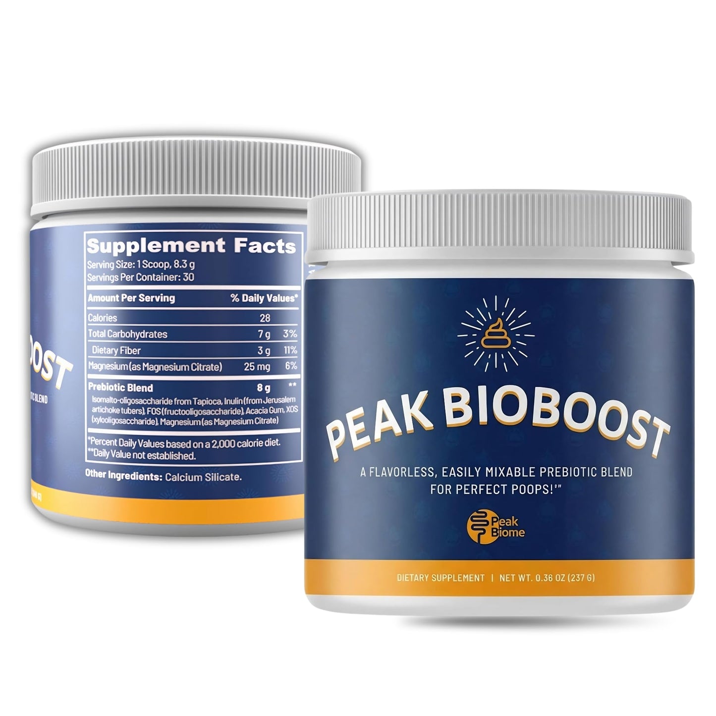 Peak Biome Peak BioBoost - Prebiotic Fiber Supplement - Flavorless Digestive Nutritional Supplements - Easy to Dissolve Prebiotic Powder - No Gluten, Soy or Dairy - Maple Wellness Supplements