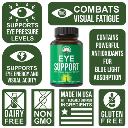 Peak Performance Eye Vitamins - Macular Support Supplement with Lutein, Zeaxanthin, Astaxanthin, Carotenoids, Bilberry Extract. Capsules for Aging Eyes, Computer, Smartphone Users. Avoid Degeneration - Maple Wellness Supplements