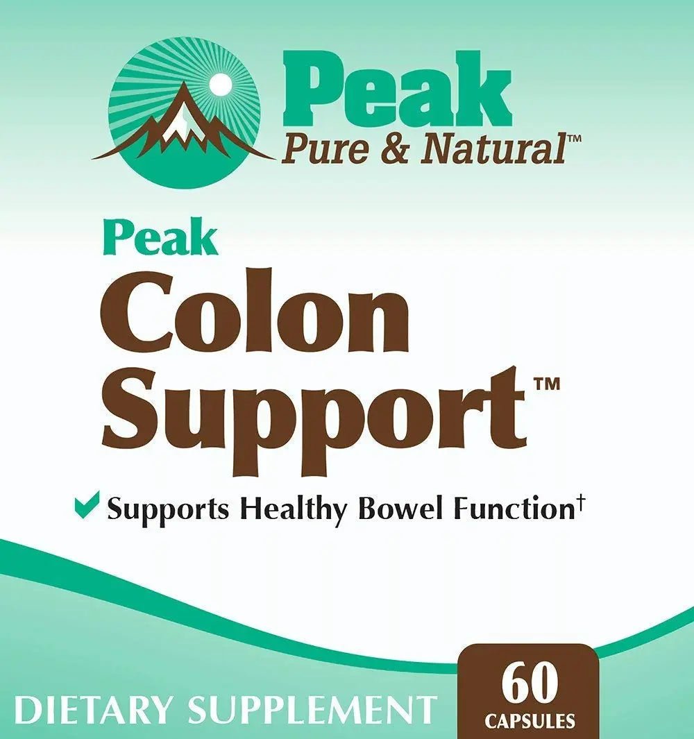 Peak Pure & Natural Colon Support - Colon Cleanse and Detox Supplement for Digestive Health - Gut Health Support with Inulin and Senna Leaf Extracts - with Fiber, Prebiotics, and Probiotics - 1 Pack - Maple Wellness Supplements