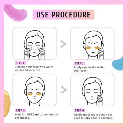 PEAUAMIE Under Eye Patches Gold and Hyaluronic Acid for puffy eyes,Rose Eye Masks - Maple Wellness Supplements