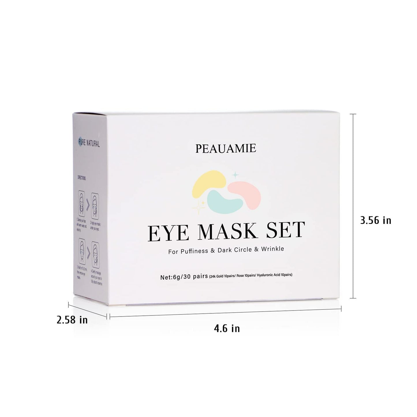 PEAUAMIE Under Eye Patches Gold and Hyaluronic Acid for puffy eyes,Rose Eye Masks - Maple Wellness Supplements